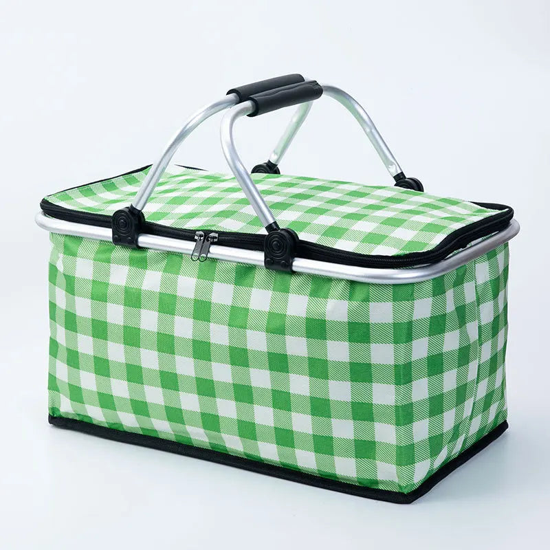 Large Capacity 30L Camping Picnic Basket Aluminum Foilfolding Insulated Portable Outdoor Food Storage Bag Cooler Foldable Bags