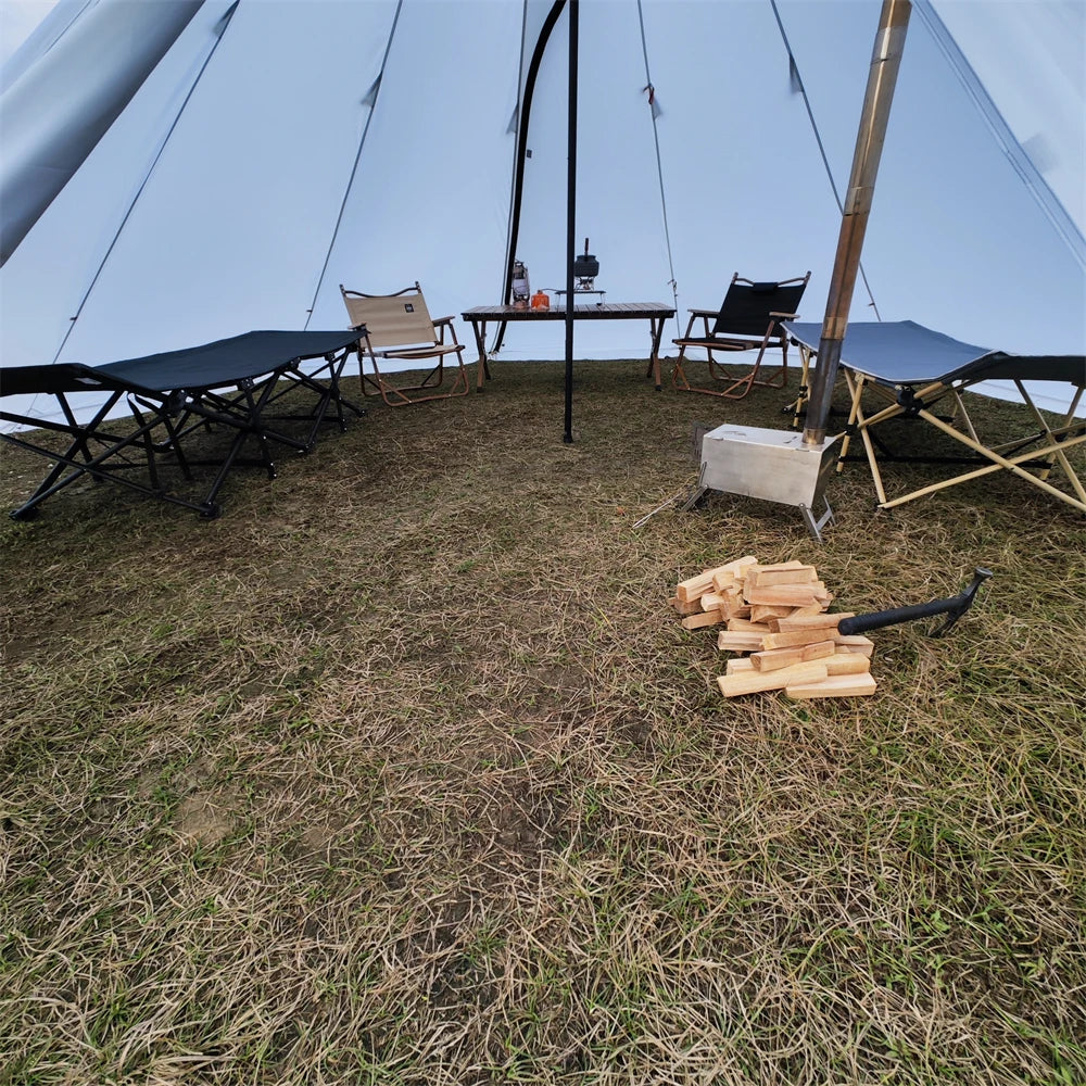 5-8 People Teepee Tent with Stove Jack 500PRO with Chimney provision