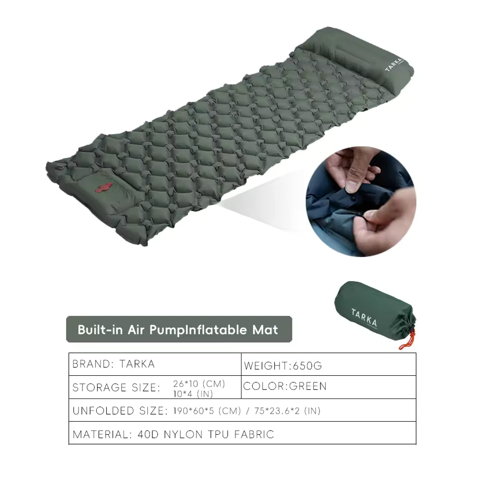 Inflatable Camping Mats Air Mattress With Pillow - super portable