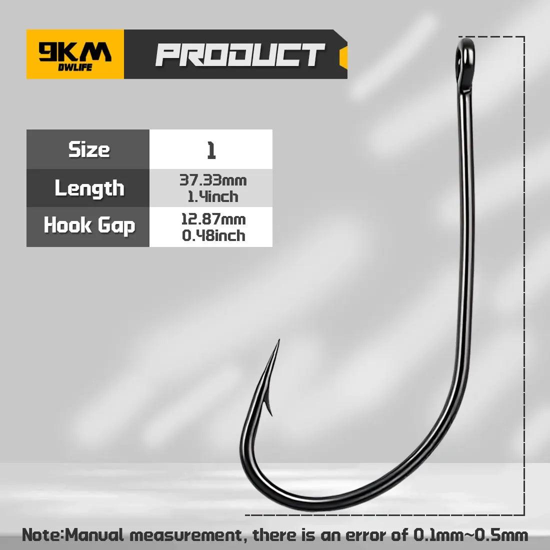 9KM 25Pcs Long Shank Fishing Hook Fishing Lure Bait Hook Worm Hook