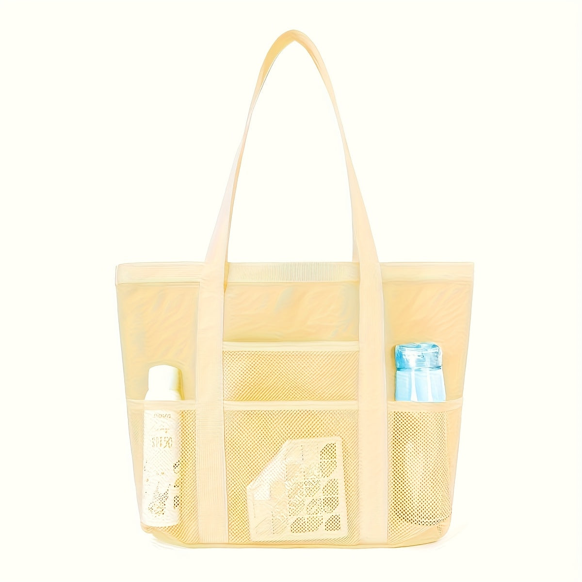 Large Beach Tote Bag - Foldable with Open Top & Side Compartments. Super Cute!!