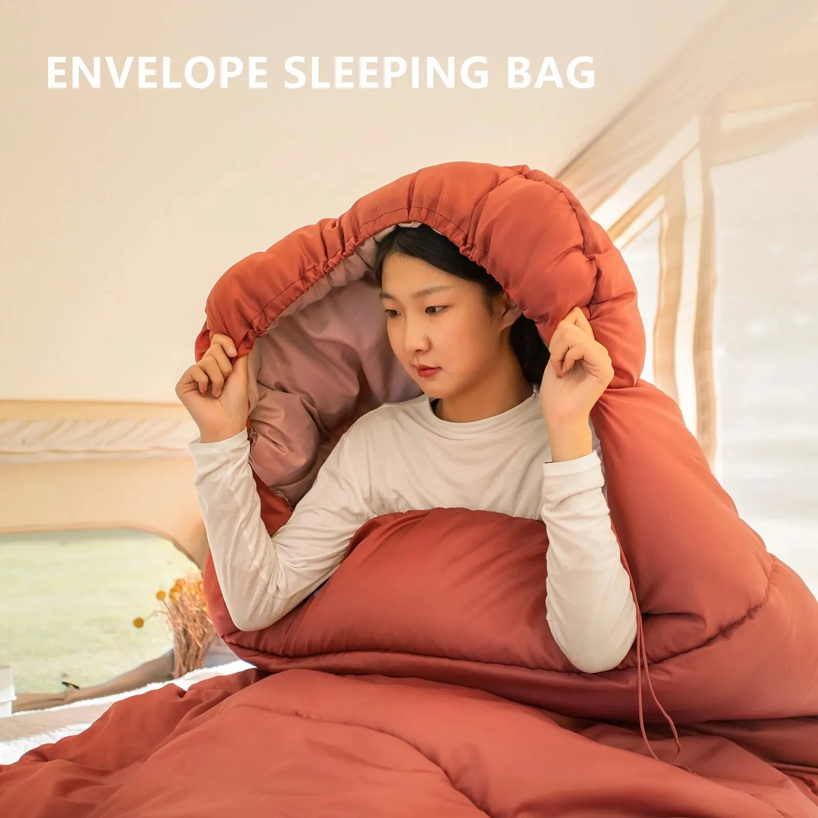 Large Camping Sleeping Bag, Lightweight.  Extra Width & Length for a Comfy Night Sleep