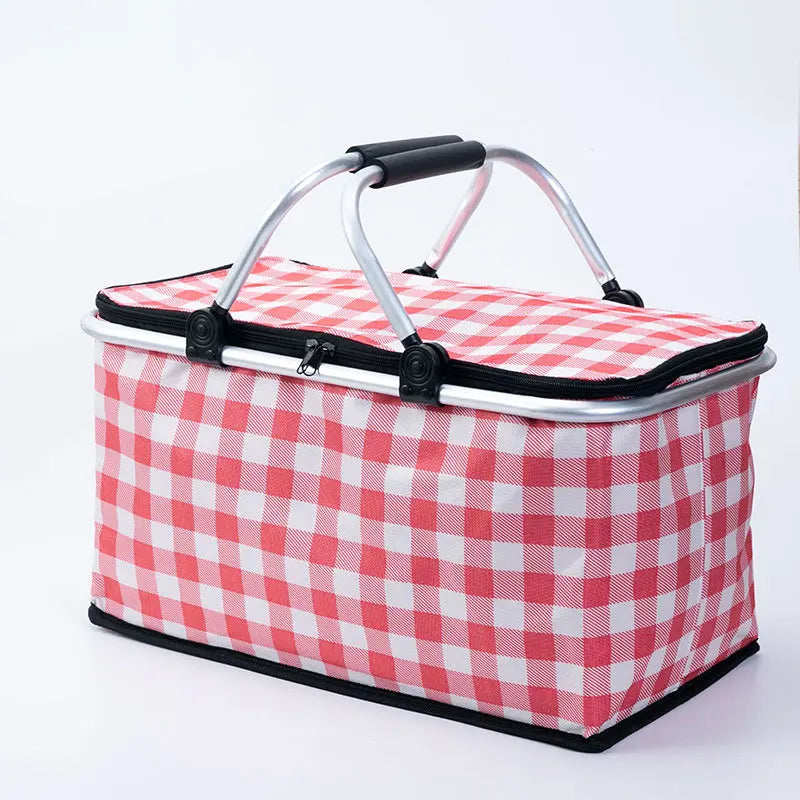 Large Capacity 30L Camping Picnic Basket Aluminum Foilfolding Insulated Portable Outdoor Food Storage Bag Cooler Foldable Bags
