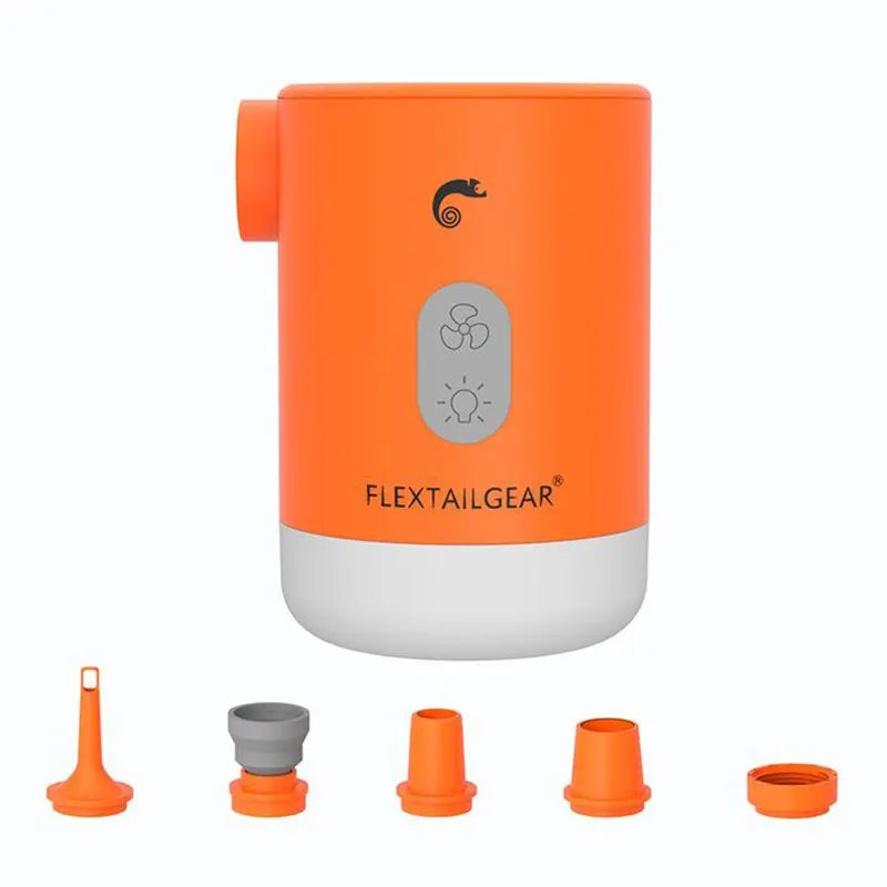 FLEXTAIL Portable Air Pump, Electric Inflator with Camping Light and EPS Function, Ideal for Sleeping Pads, Air Bed, Vacuum Bags