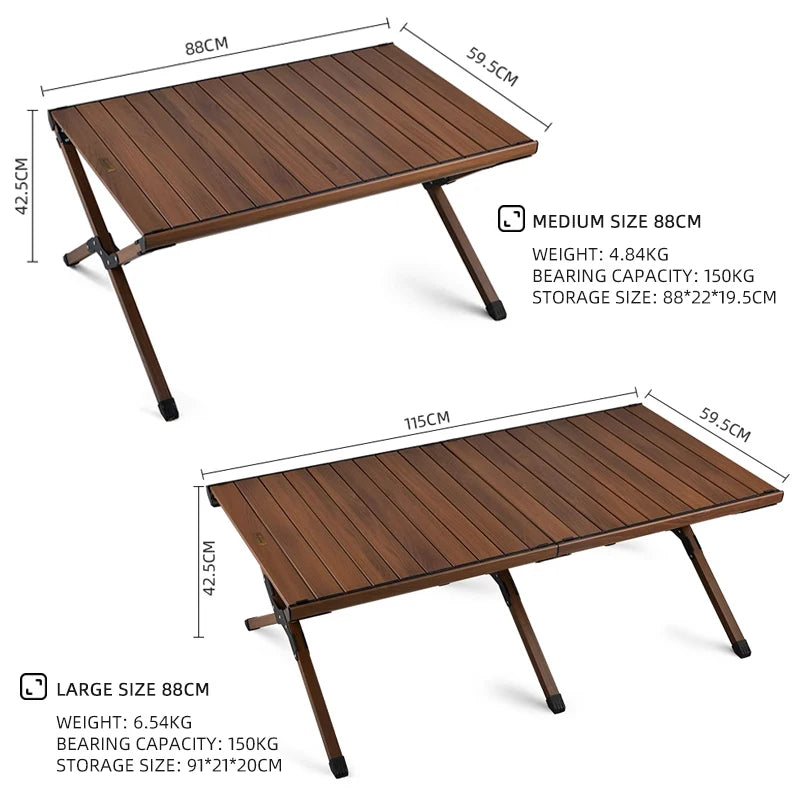 Outdoor Camping Folding Multifunctional IGT Wood Table Gas Stove Portable Lightweight Camp BBQ Grill Table Picnic Table