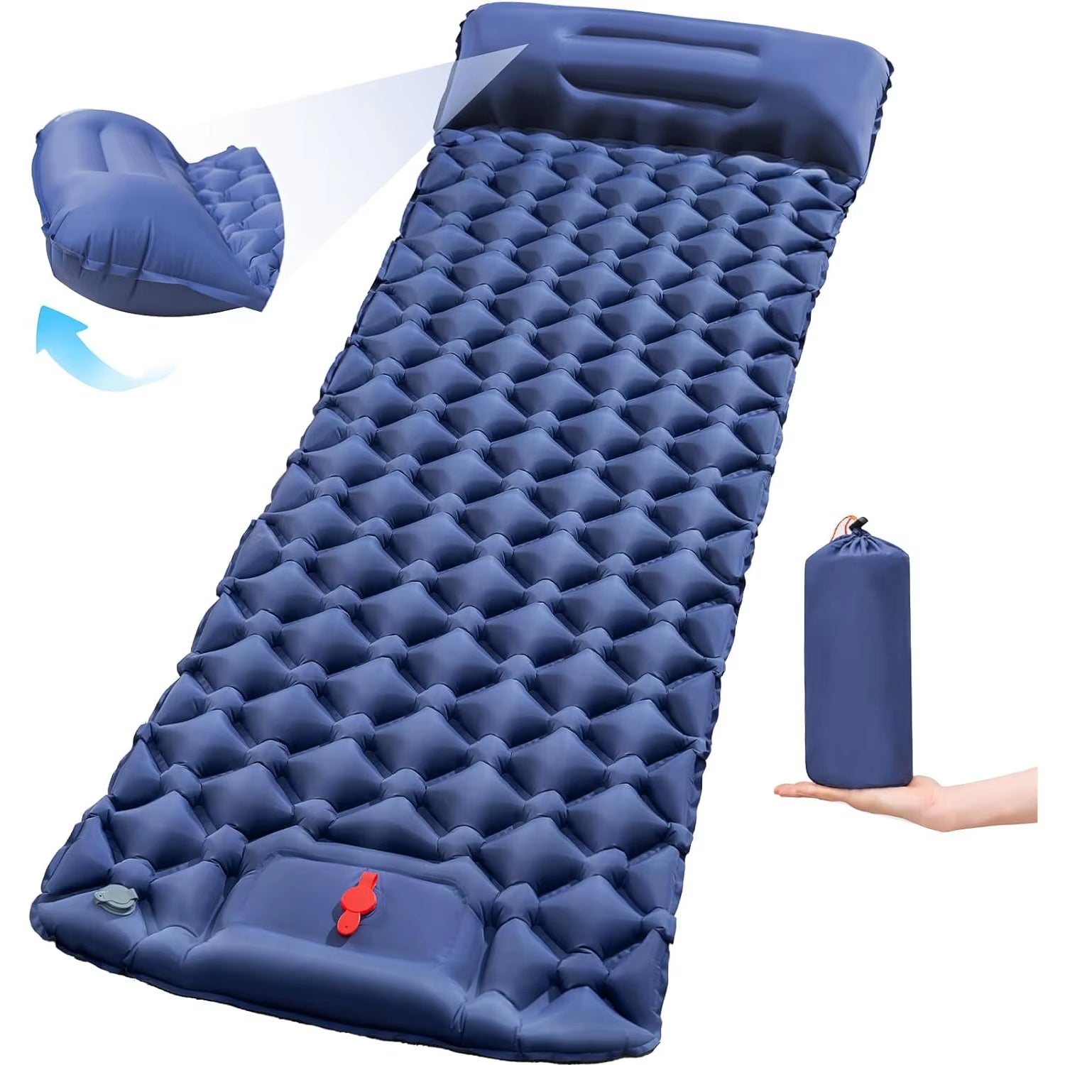 Outdoor Camping Sleeping Pad Folding Sleep Mat Beach Inflat Mattress with Pillows Ultralight Air Mat Travel Hiking New