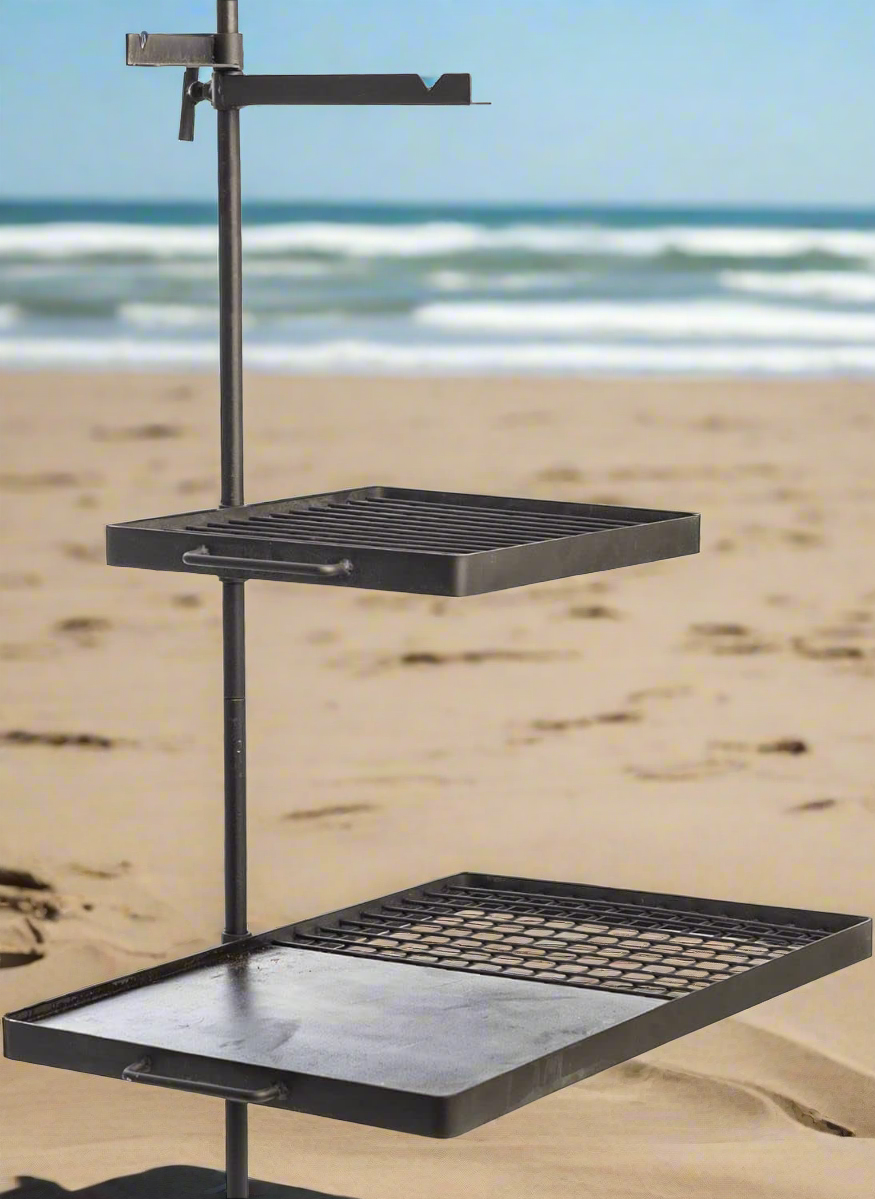 Kings Campfire Cooking Grill BBQ Combo - Swing-Away W/Billy Arms