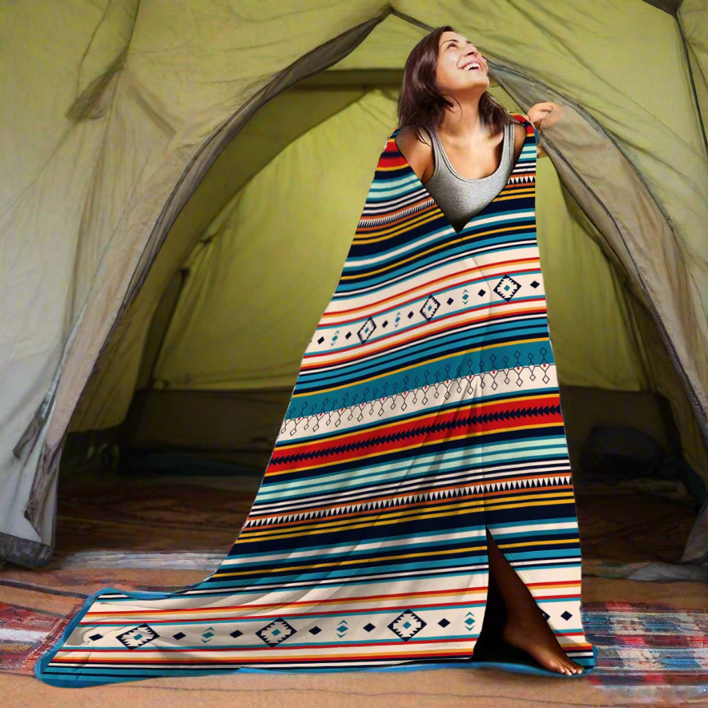 1PC Bohemian Stripes Pattern Printed Blanket