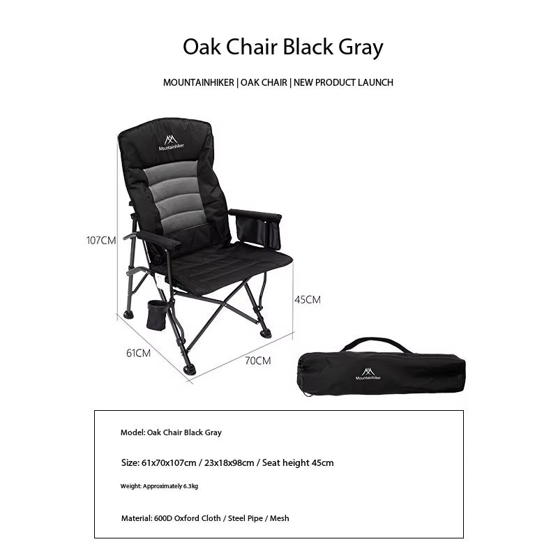 Portable Folding Chair Outdoor Camping Comfortable High Back Padded Armrest Leisure OK Chair for Fishing Garden Beach