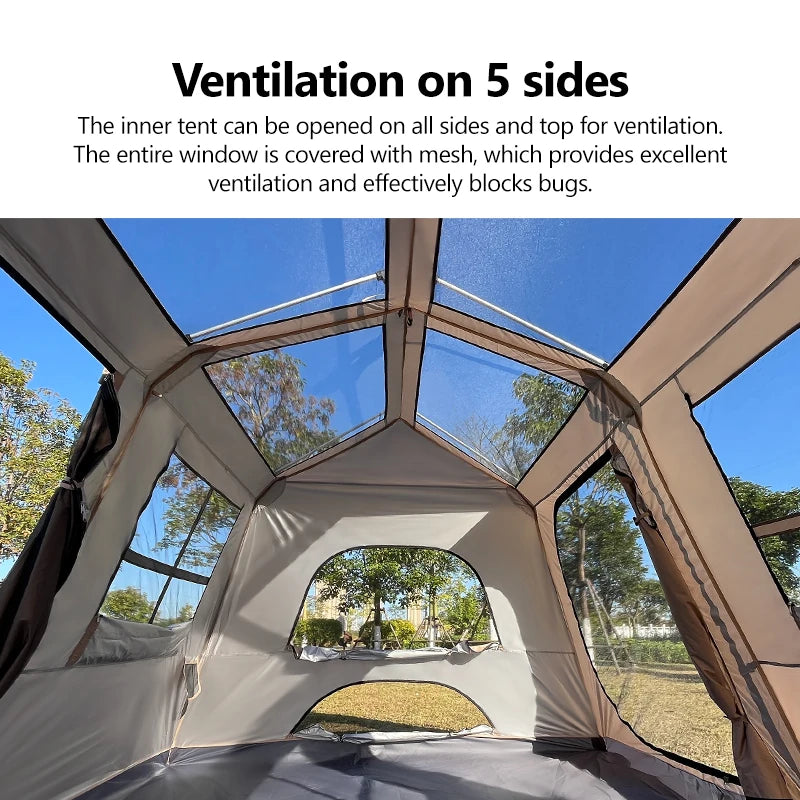 Large Camping Tent 3-8 Person Quick Setup. Perfect for Outdoor Family Adventures