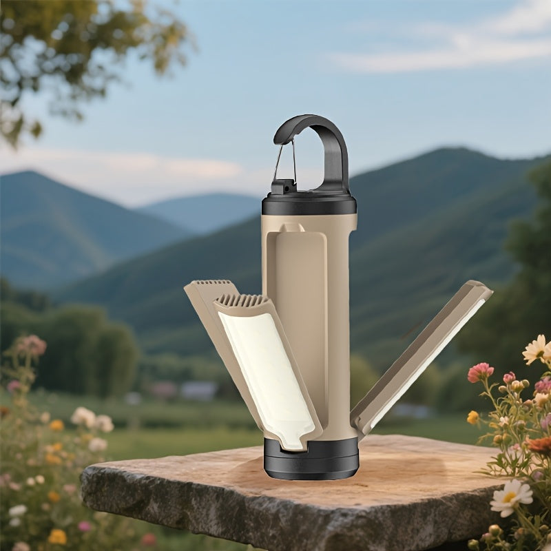Portable LED Camping Light with Hooks, Multifunctional Tent Lamp.