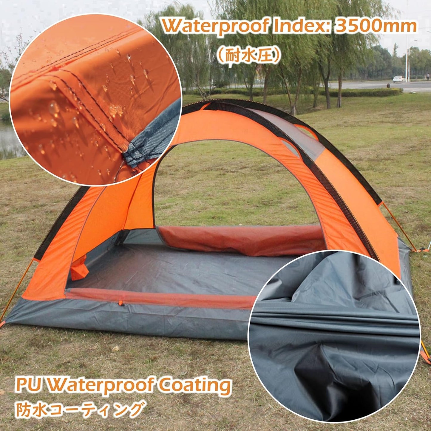 Dome Tent 1-3 Person Camping Tent Waterproof Backpacking Tent 3-4 Season Tent for Outdoor Camping Hiking Picnic
