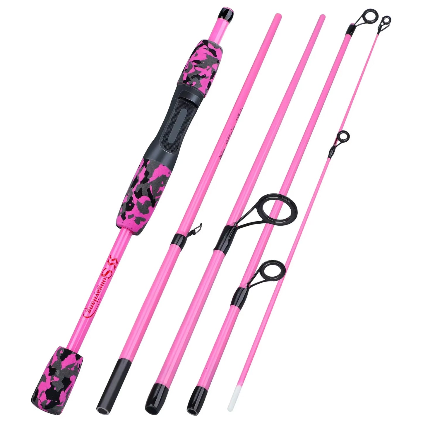 5 Section Spinning Casting Fishing Rod 1.8M Ultralight Weight Carbon Fiber Poles for Travel Freshwater Fishing Pesca