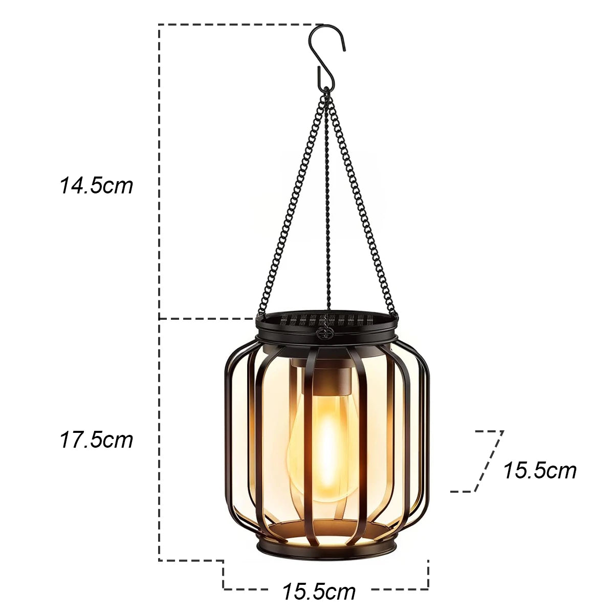 Solar Lantern Led Light 3000K Garden Lamps Auto On/Off Sensor Lights Outdoor Waterproof Patio Yard Decoraiton Decoration Hanging