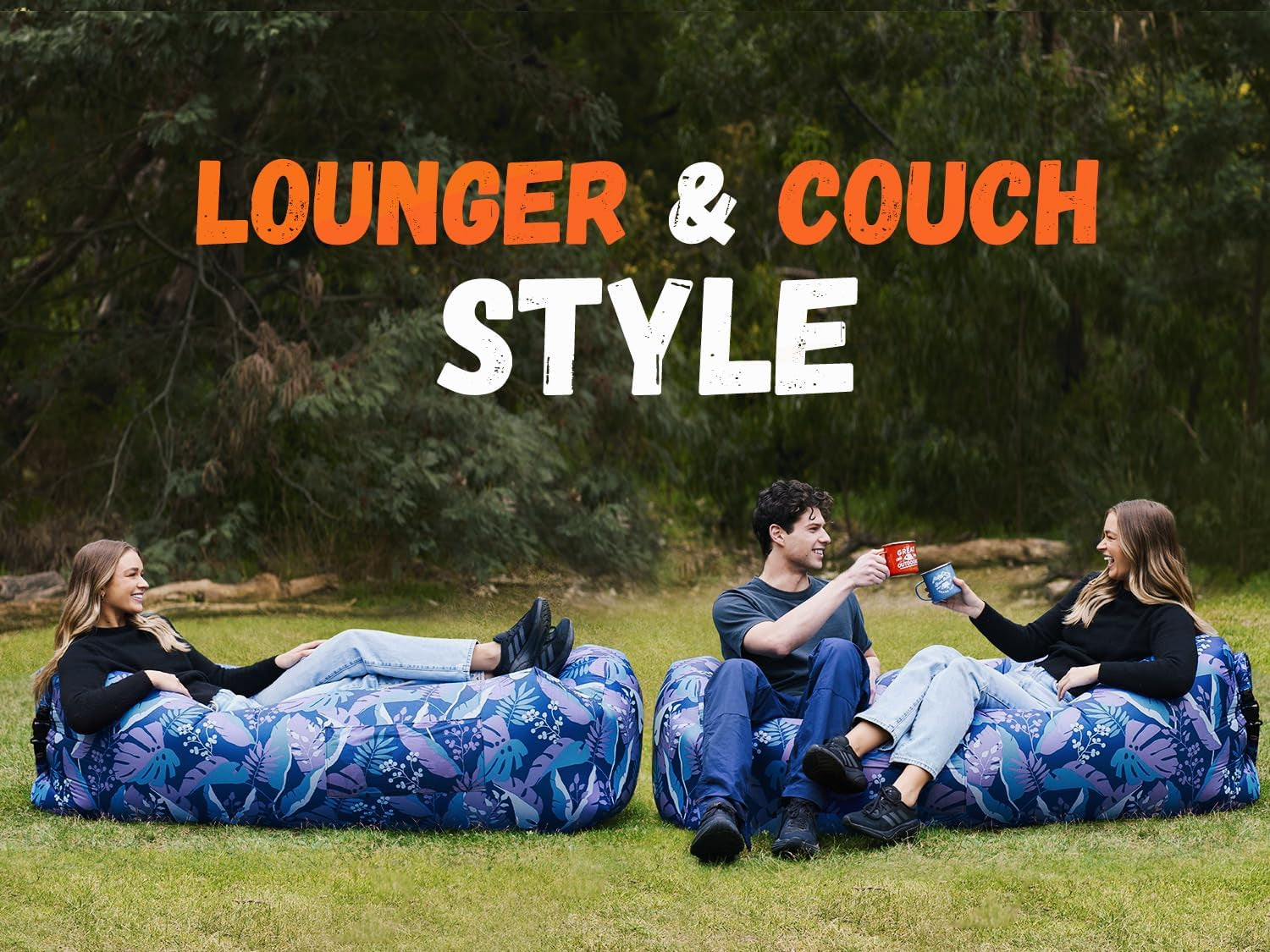 Inflatable Sun Lounger, Air Sofa, Hammock, Portable, Waterproof and Leak-Proof, Ideal for Backyard, Beach, Travel, Camping, Picnics and Music Festivals