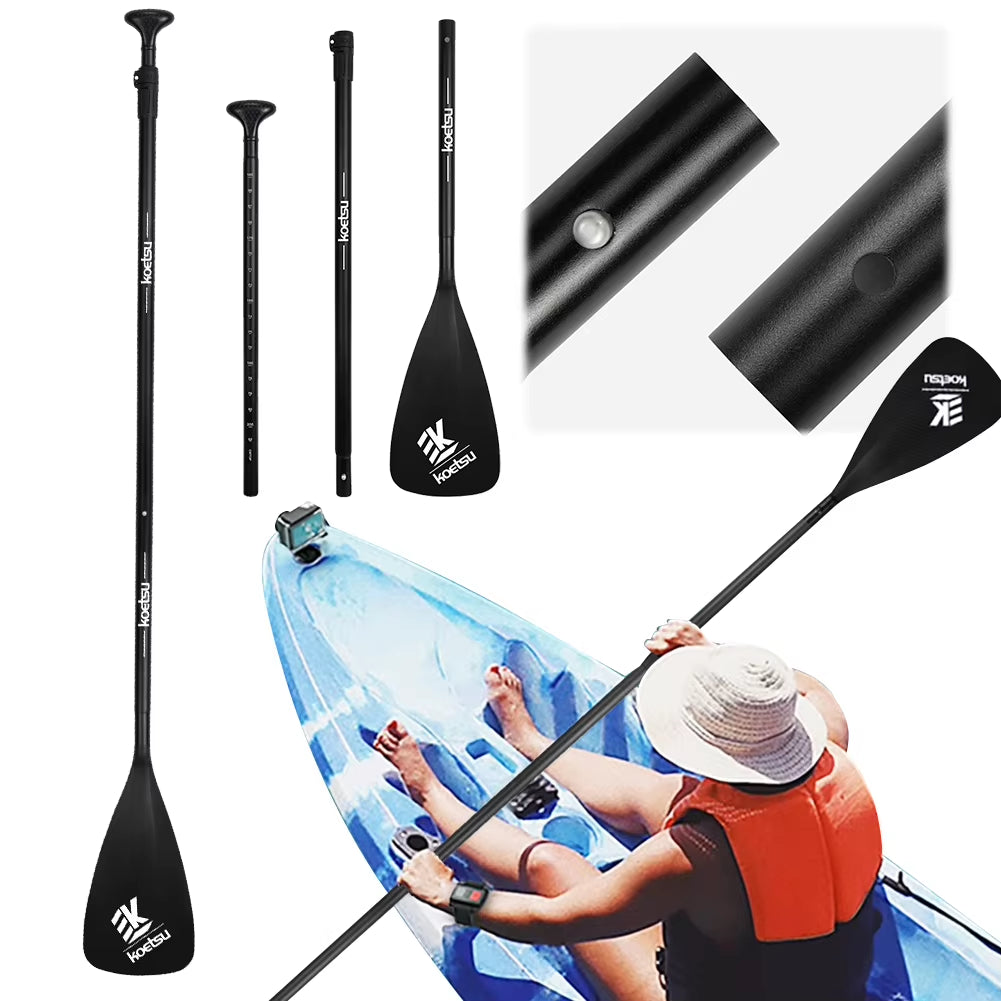 3-Piece Detachable SUP Paddle Adjustable Length Stand up Paddleboard Paddles Aluminum Alloy One Way Paddle for Canoe Kayaking