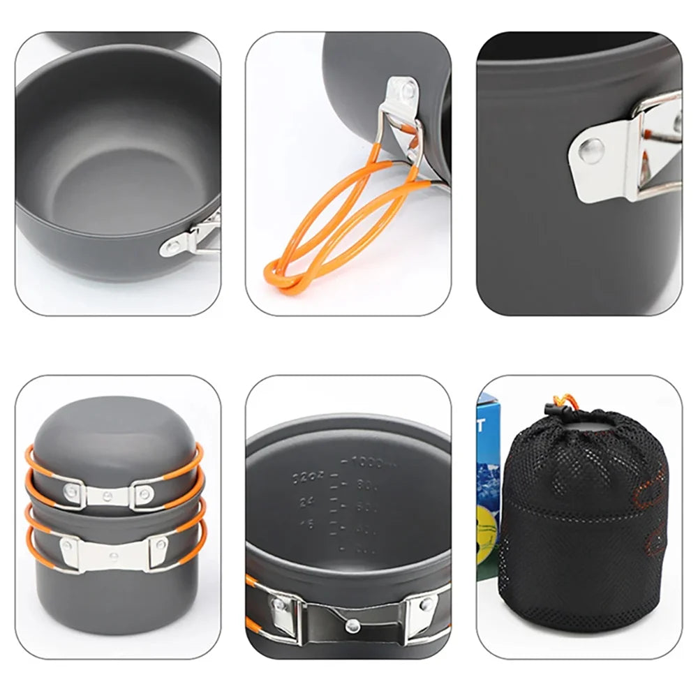 Outdoor Cookware Camping Cookware Lightweight Camping Supplies Hard Aluminum Alloy Material Outdoor Camping Equipment