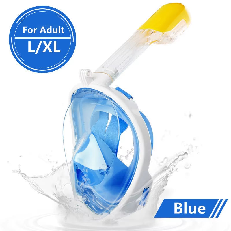 Underwater Scuba anti Fog Full Face Diving Mask Snorkeling Respiratory Masks Safe Waterproof Swimming Equipment for Adult Kids
