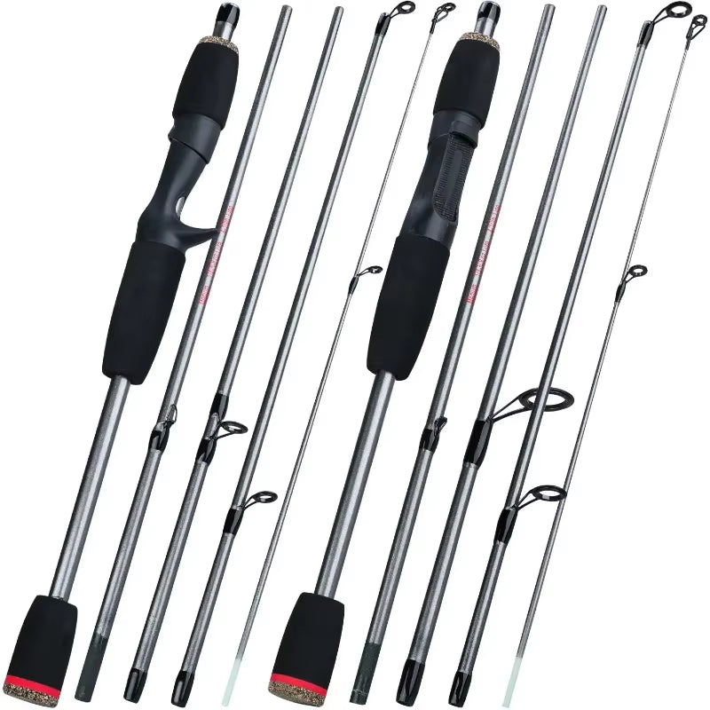 5 Section Spinning Casting Fishing Rod 1.8M Ultralight Weight Carbon Fiber Poles for Travel Freshwater Fishing Pesca