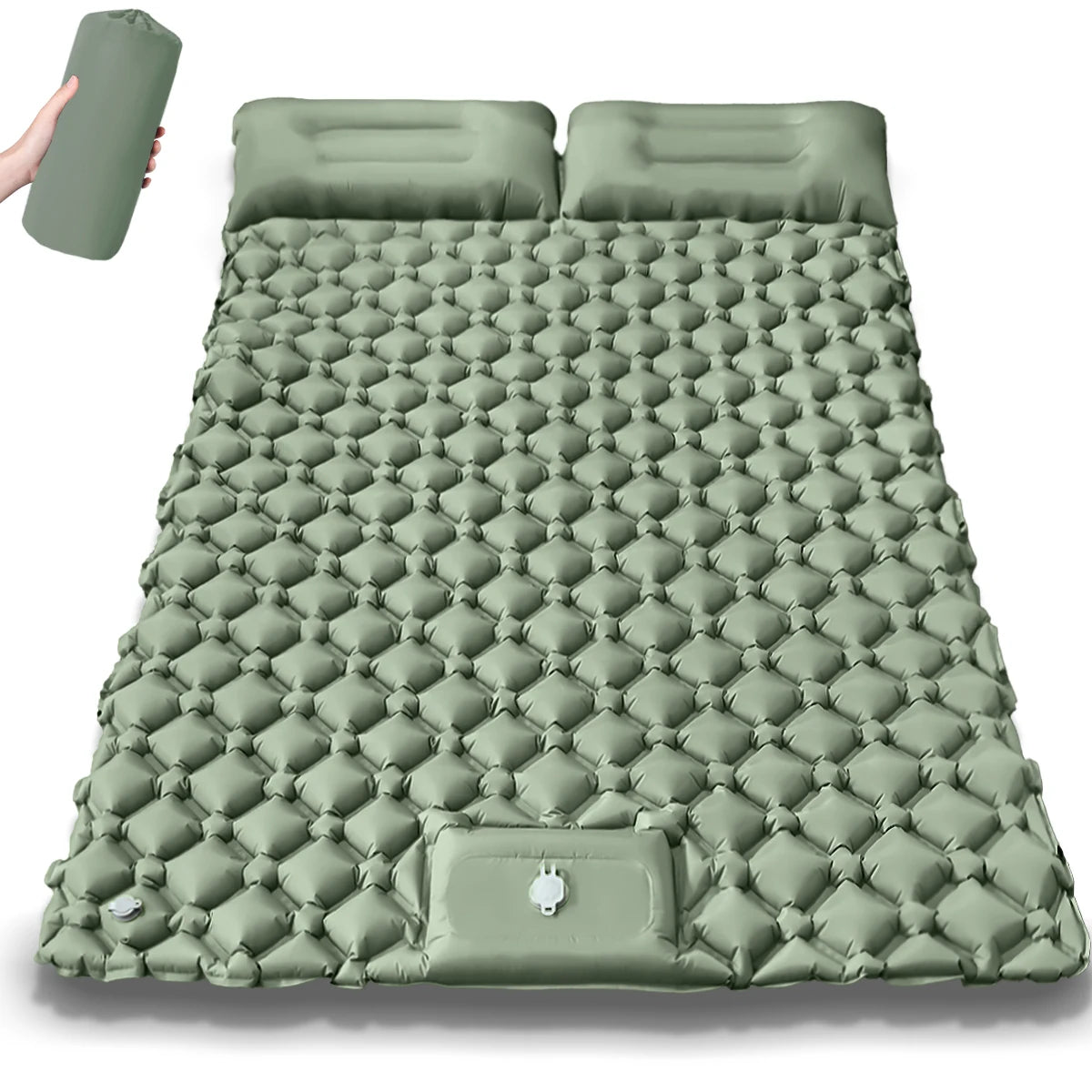 Outdoor Camping Double Inflatable Mattress Extra Wide Sleeping Pad Ultralight Folding Bed Sleeping Mat Car Travel Mat