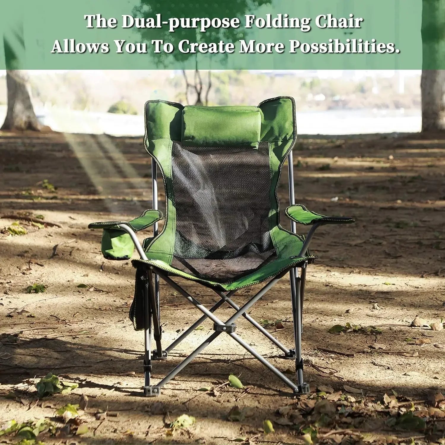 Camping Lounge Chair with Footrest,Headrest & Storage Bag