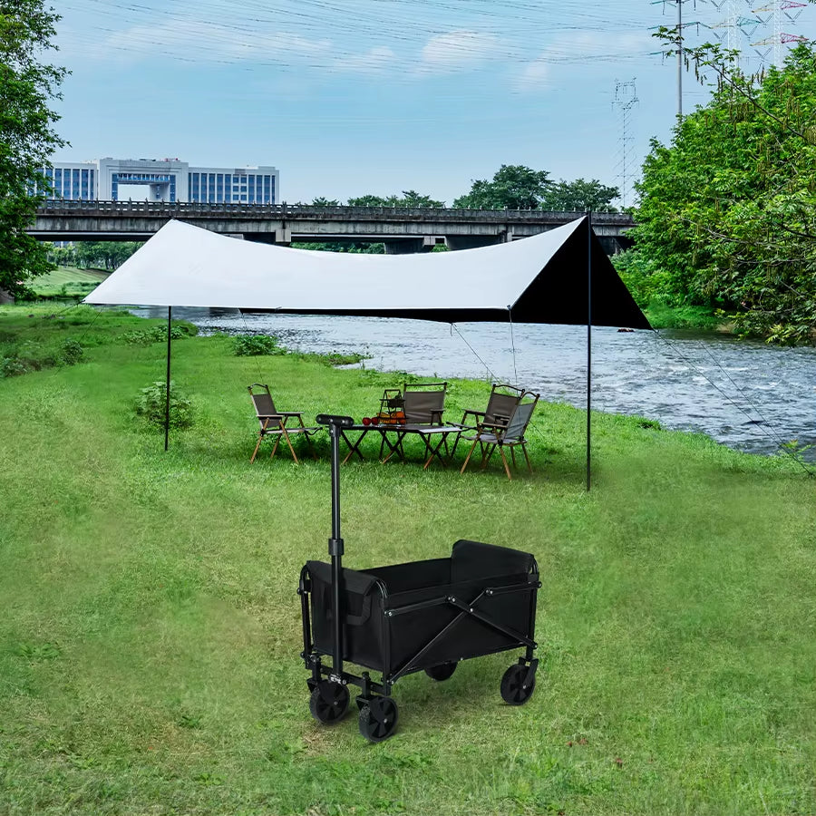 Foldable Portable Picnic Outdoor Camping Cart Heavy Duty Folding Utility Cart Shopping Beach Collapsible Folding Utility Cart