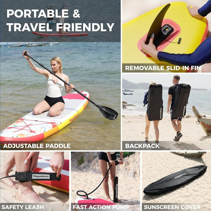 Family Inflatable SUP Paddleboard. Stable Wide Design 158.76KG Capacity