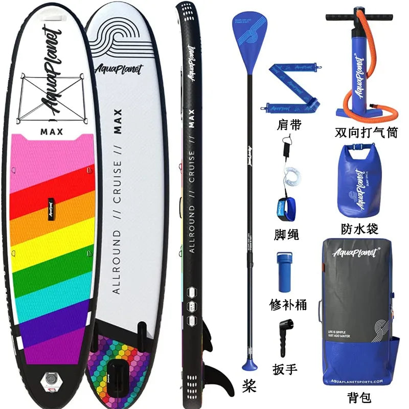 TOURUS 2023 April New Arrival Blue Wood Double Layers Sup Boards YOGA Inflatable Stable Stand up Paddle Board 11Feet 33Inch