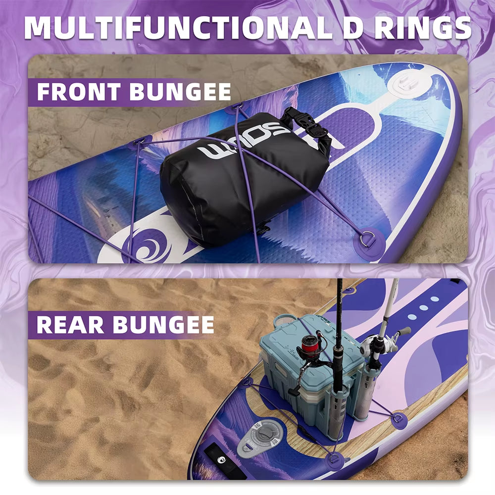 SOWM SUB Waterproof Inflatable Paddle Board 11''X34''X6''Adult Standing Style Aquatic Yoga Fishing with Accessories SUP Сапборд