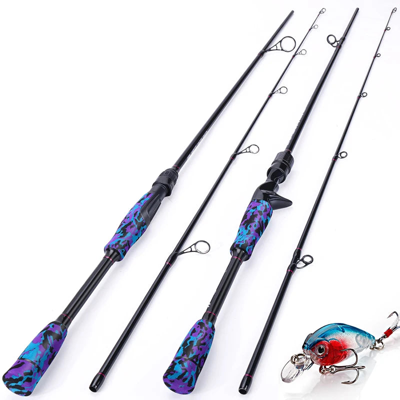 Fishing Rod Medium 2 Sections Graphite Composite Blank Spinning & Casting Rod Camouflage EVA Grip Fishing Pole