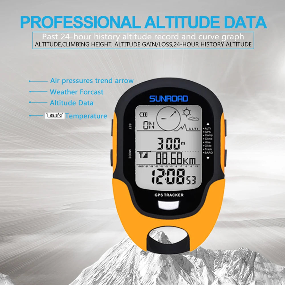 Portable Digital Altimeter Barometer Compass Locator Handheld GPS Navigation Receiver for Outdoor Camping Hiking Fishing Climb