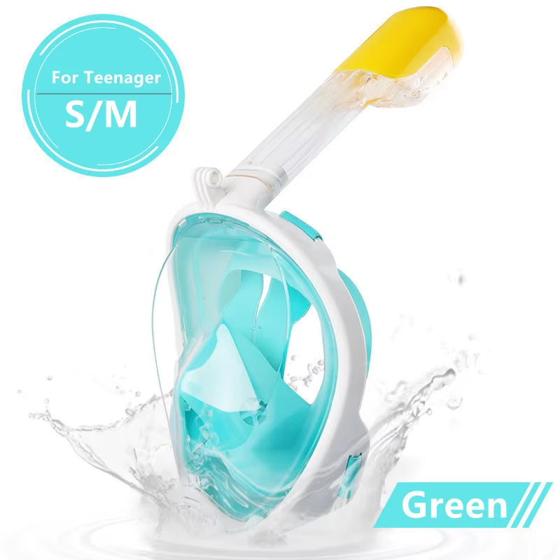 Underwater Scuba anti Fog Full Face Diving Mask Snorkeling Respiratory Masks Safe Waterproof Swimming Equipment for Adult Kids