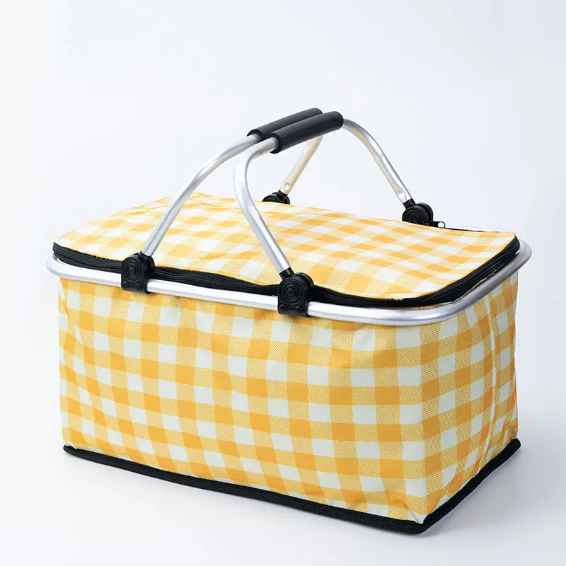 Large Capacity 30L Camping Picnic Basket Aluminum Foilfolding Insulated Portable Outdoor Food Storage Bag Cooler Foldable Bags