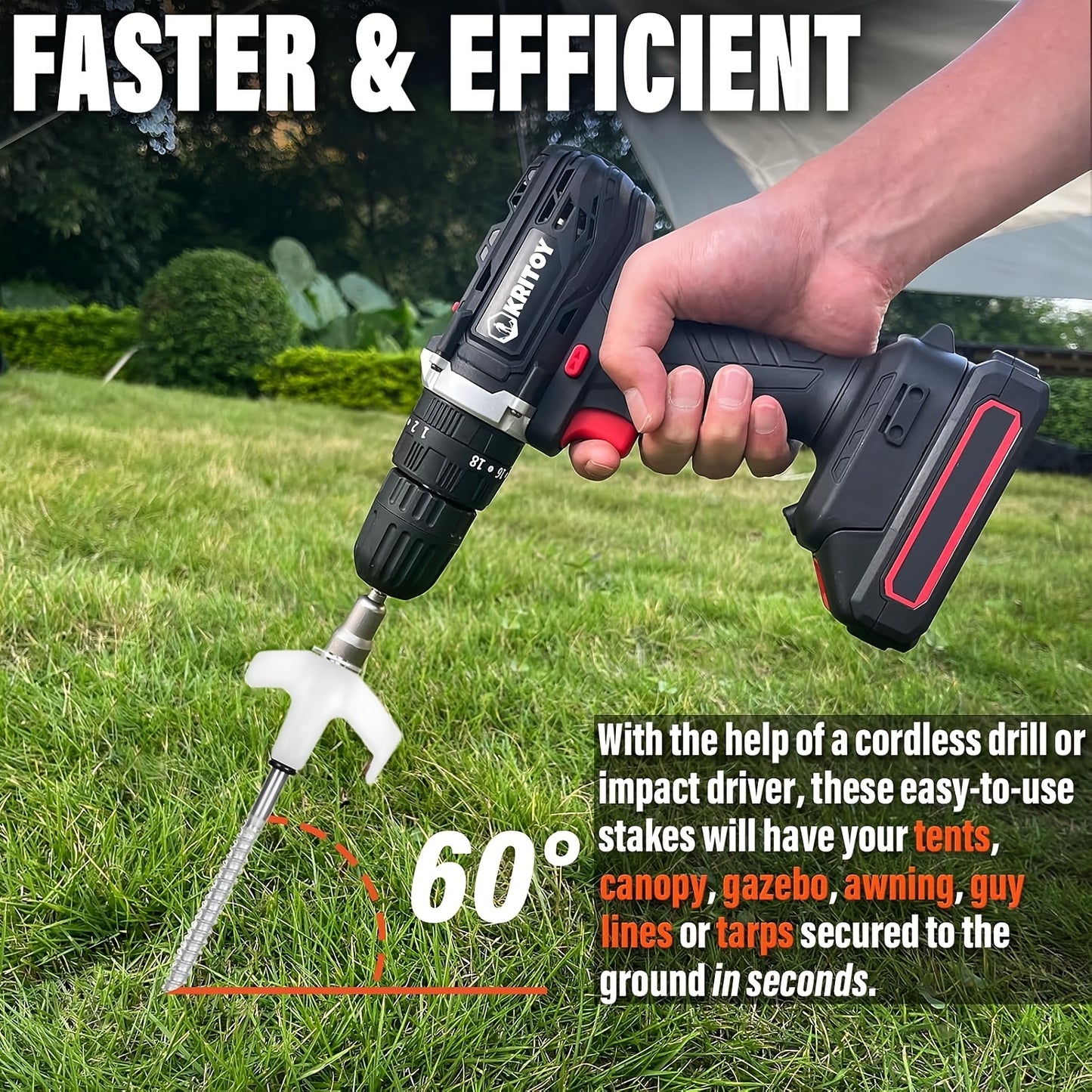 GLOW IN THE DARK 12pcs Set Tent Pegs - Don't trip over them AGAIN!