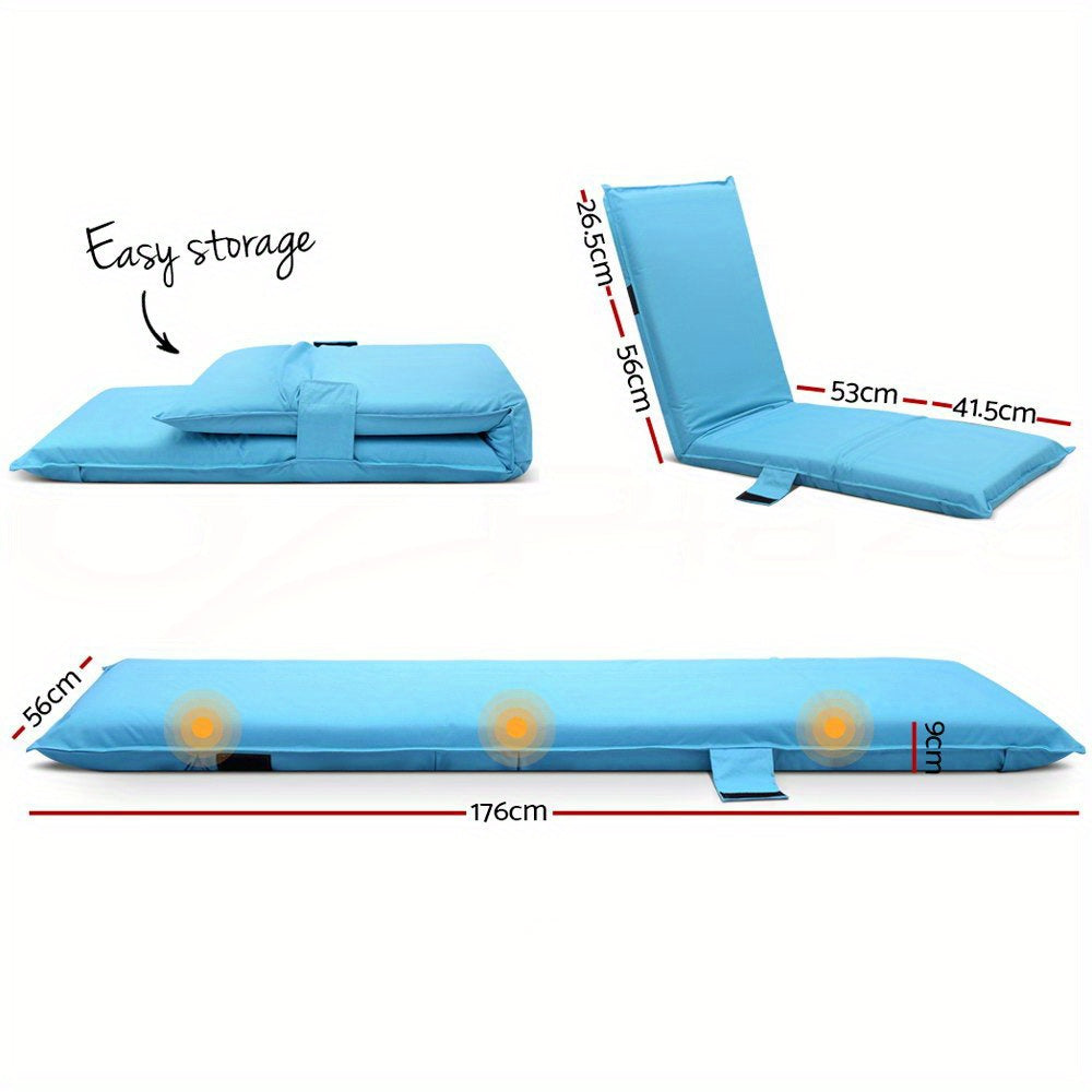 Portable Folding Lounge Sofa Bed Chair -  Adjustable Lightweight Outdoor Camping, Beach, Pool
