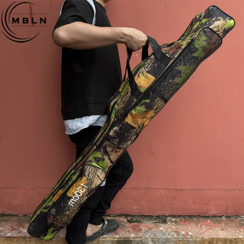 2025 MBLN NEW Fishing Bag 2 Layer 130Cm 150Cm Camouflage Rod Bag Fishing Tool Pocket Portable Foldable Durable High Capacity
