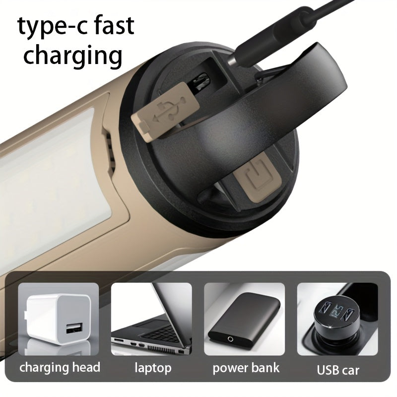 Portable LED Camping Light with Hooks, Multifunctional Tent Lamp.