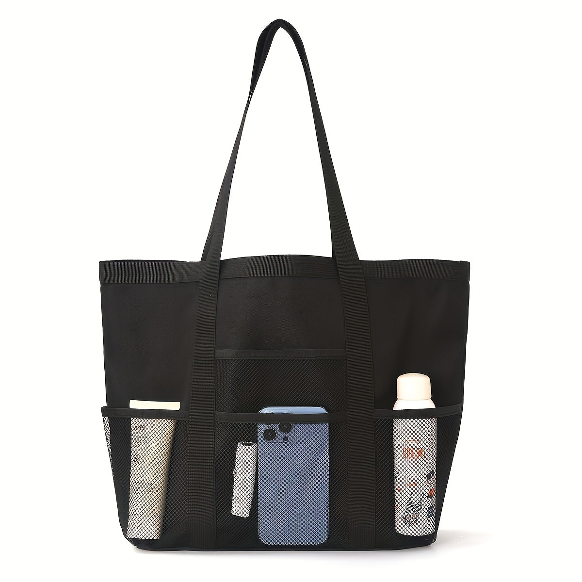 Large Beach Tote Bag - Foldable with Open Top & Side Compartments. Super Cute!!
