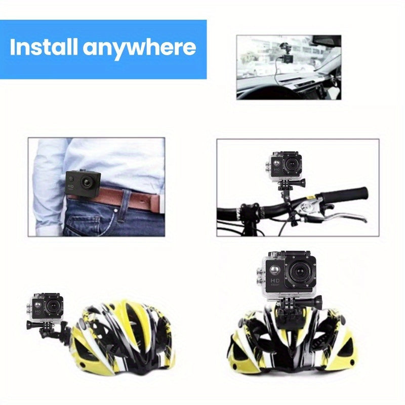 1080P Action Camera with 2-inch LCD Screen 5MP, 170° Zoom Wide Angle