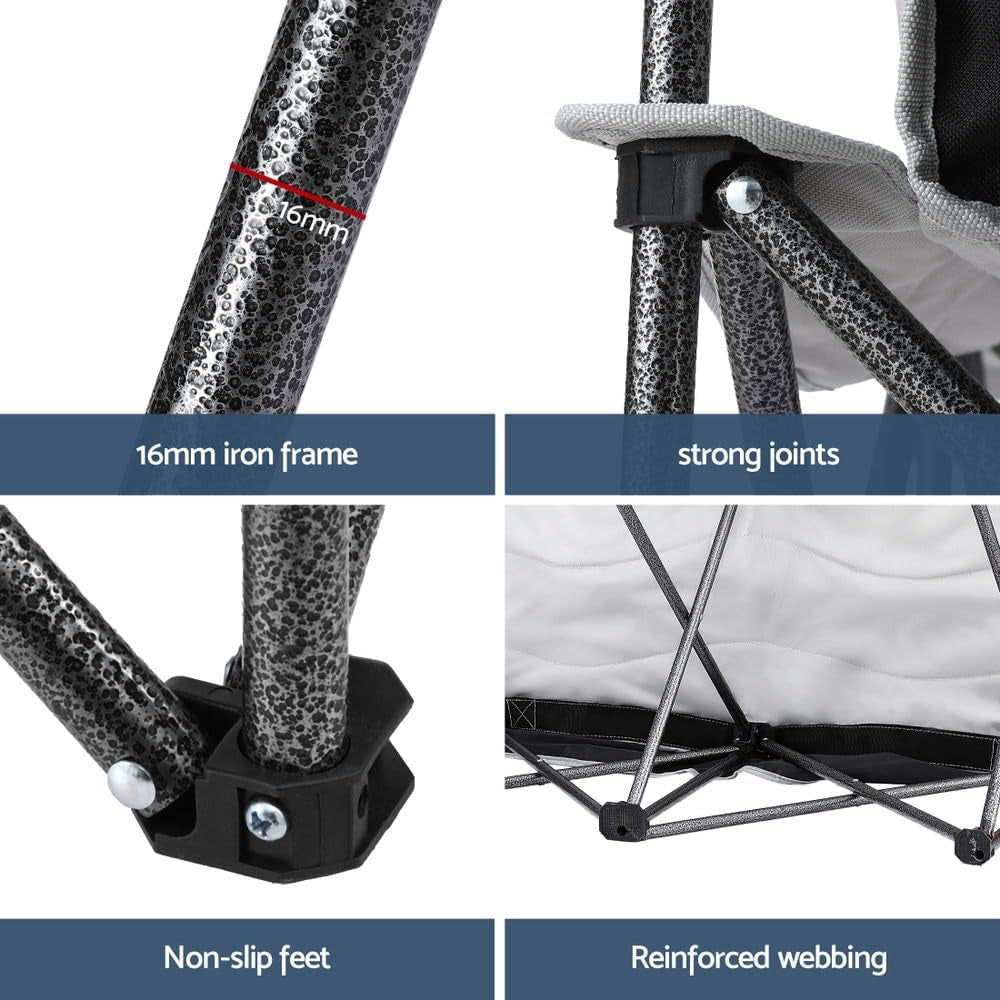 Camping Chair Double Folding Moon Chair Portable Seat 240KG