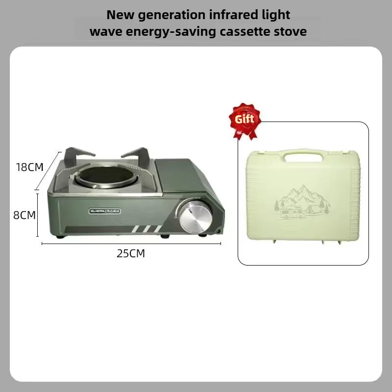 BUERK Camping Infrared Stove Outdoor Tactics Stove Portable Furnace Windproof Infrared Card Stove Burner Portable with Box