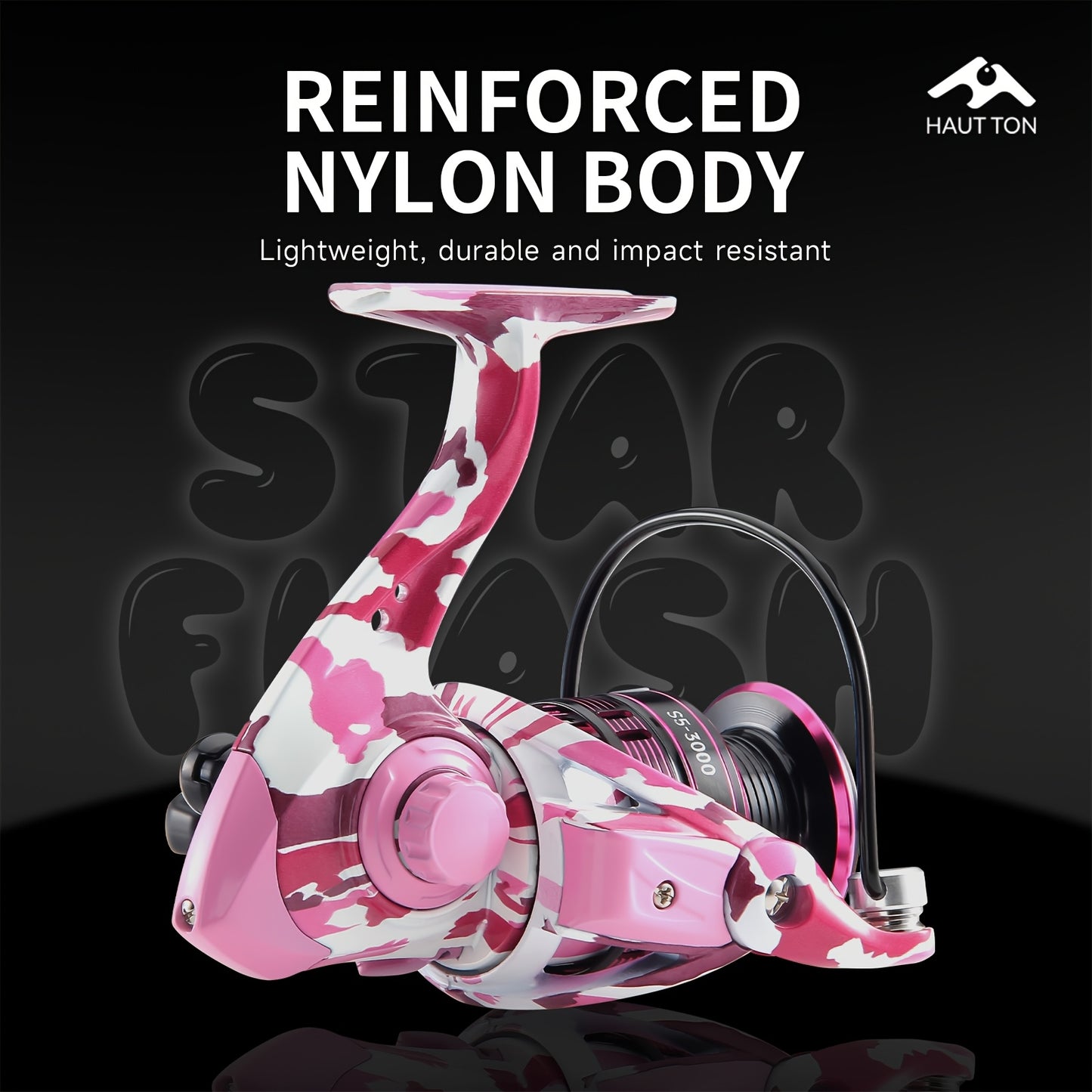 S5 Spinning Reel | Pink Aluminum Alloy, Ambidextrous - CAMO