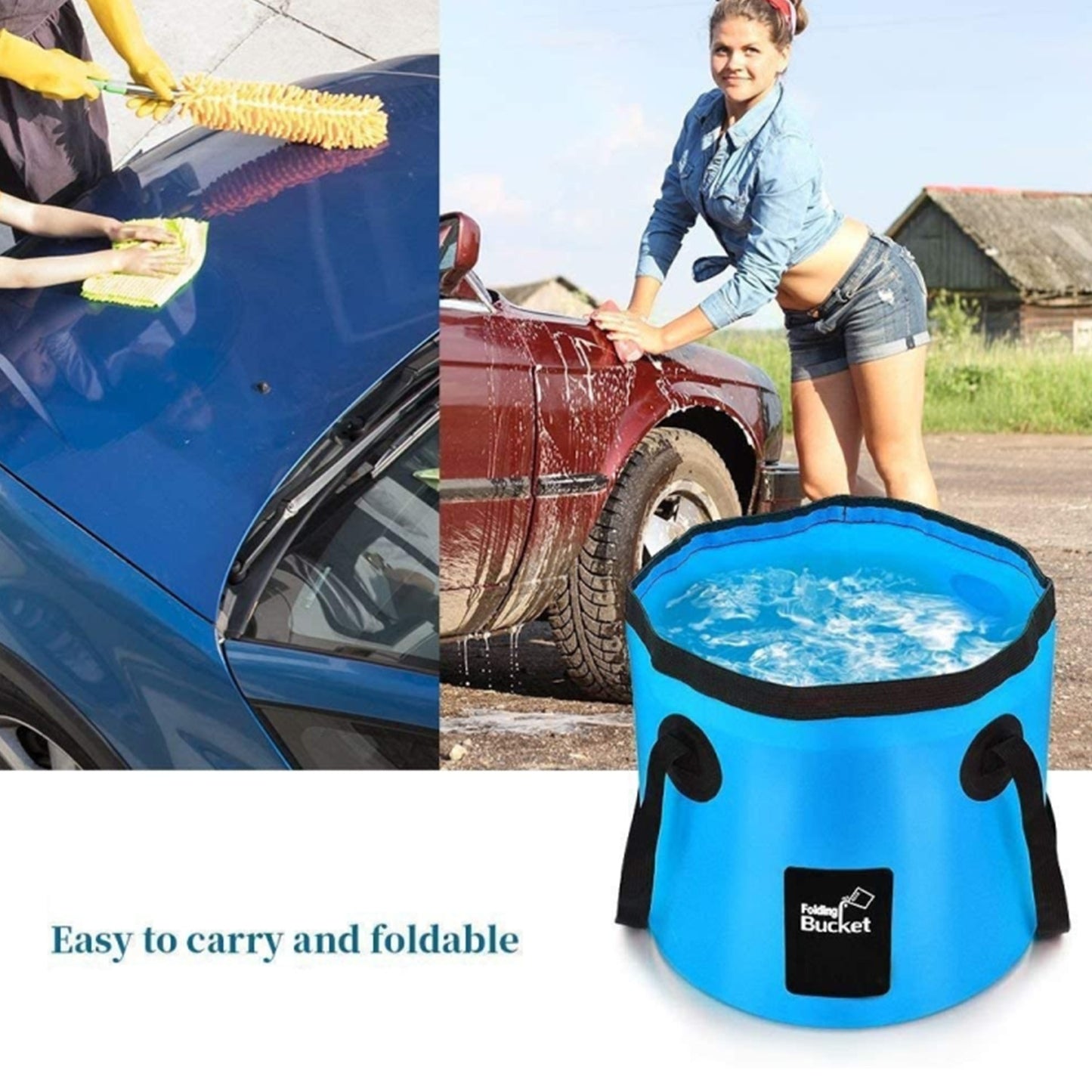 Portable Foldable Water Bucket - Perfect for fishing & Camping!!