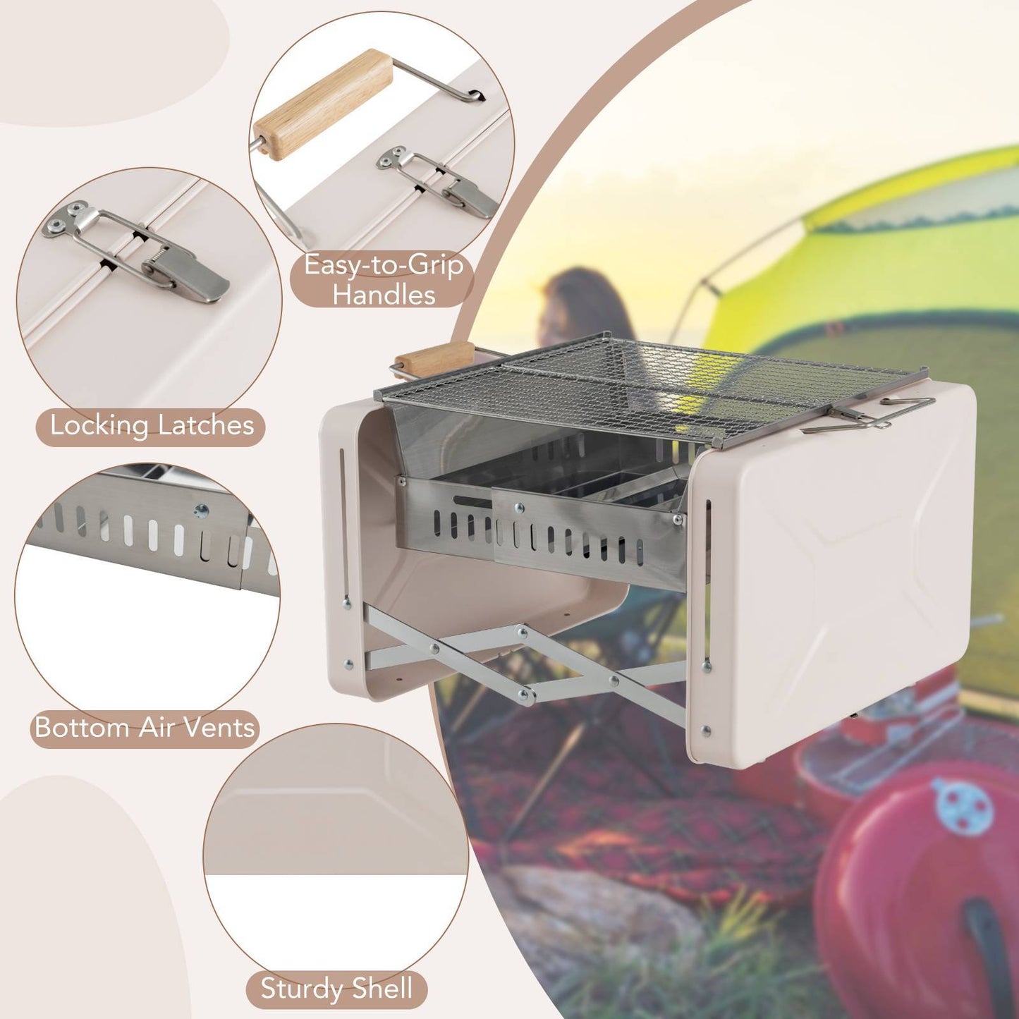 Portable Charcoal Grill - Folding BBQ