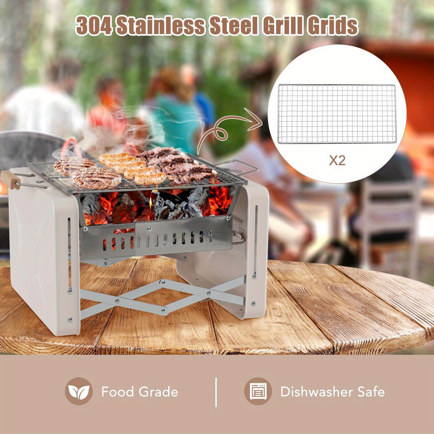 Portable Charcoal Grill - Folding BBQ