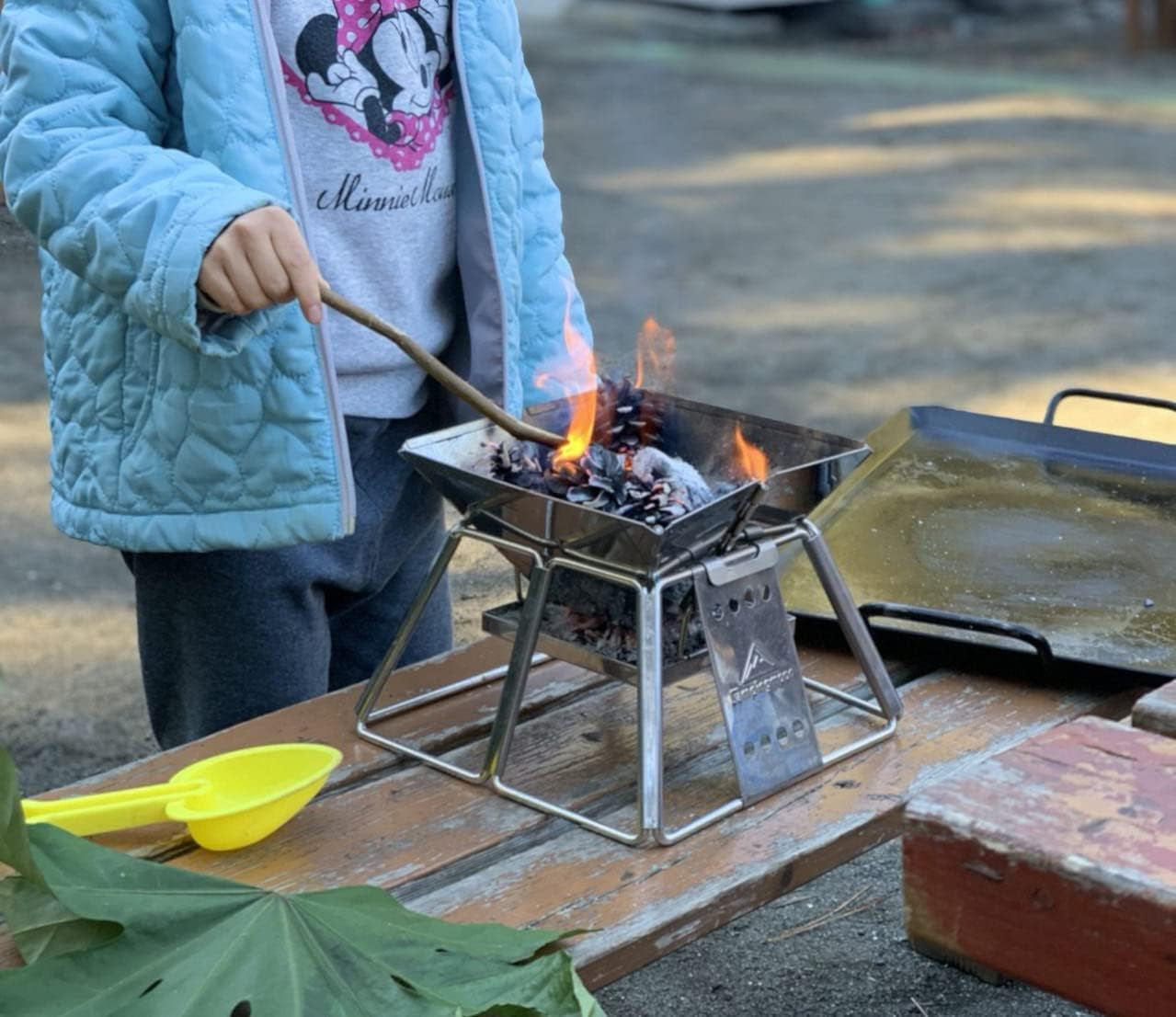 CAMPINGMOON Camping Grill Portable Tabletop Charcoal Grill Small Size Stainless Steel X-MINI