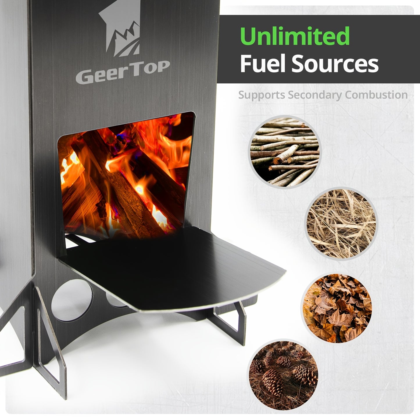 Outdoor Rocket Stove - Uncharged, Stainless Steel, Geertop, No Magnesium Rod/Flint