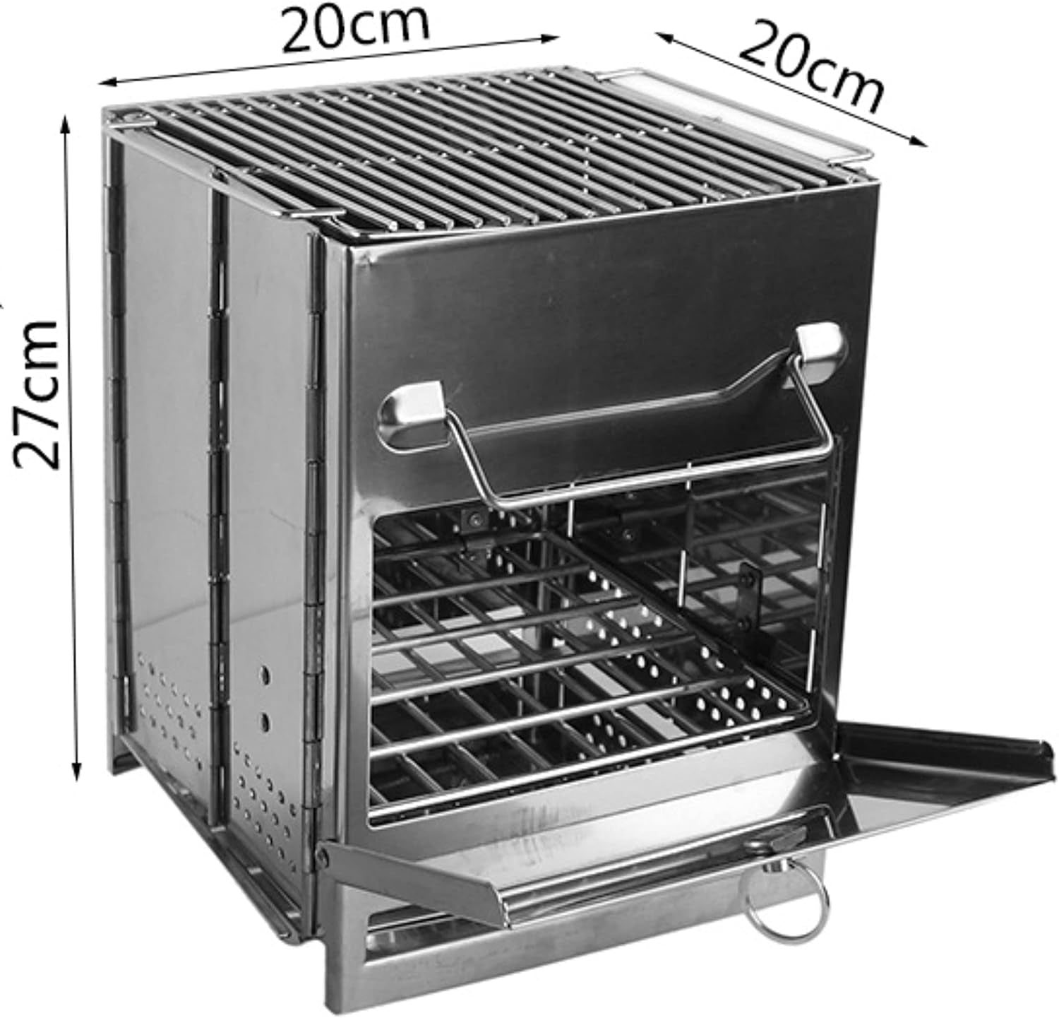 Portable Outdoor Cooking Stove, Grill & Fire Pit - Wood, Twig, Charcoal, Alcohol - Cast Iron - Camp Stove