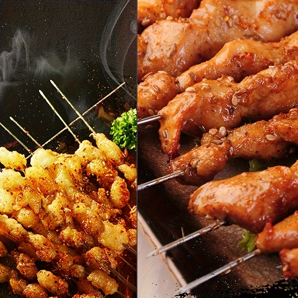 18 Pack Stainless Steel BBQ Skewers for Outdoor Grilling, Camping & Picnics