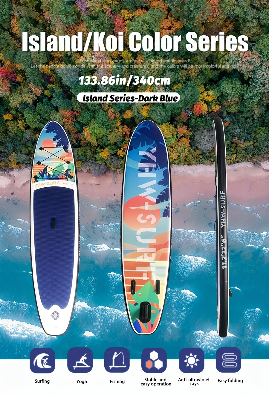 Inflatable Paddle Board, Pump, Backpack, Foot Rope, Detachable Fin, Paddle, and Repair Kit